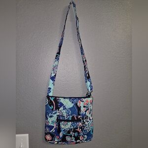 Vera Bradley Triple Zip Hipster Lotus Flower Crossbody Bag